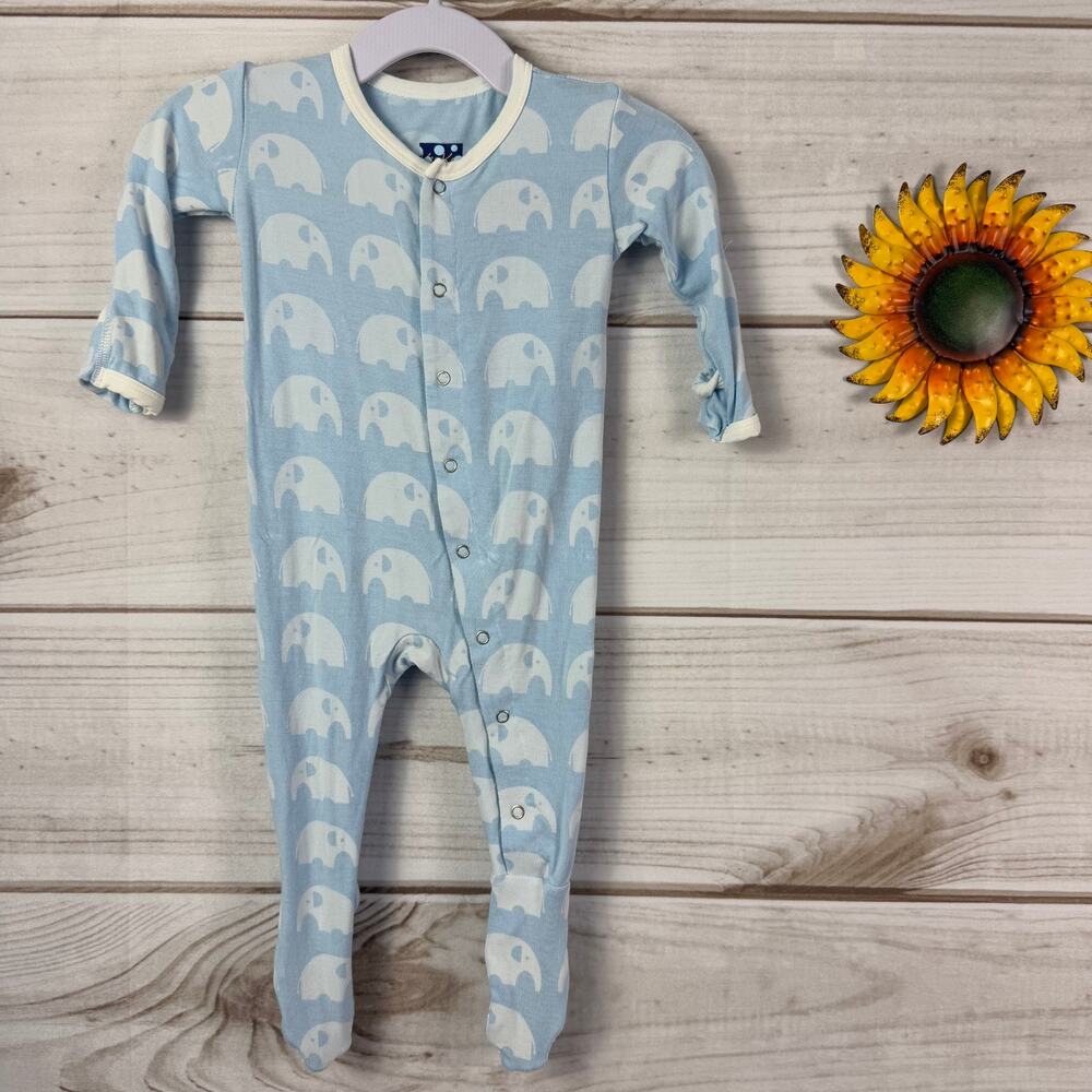 kickee pants snap‎ bamboo footie 3-6M